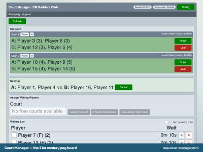 Court Manager (Peg Board App)